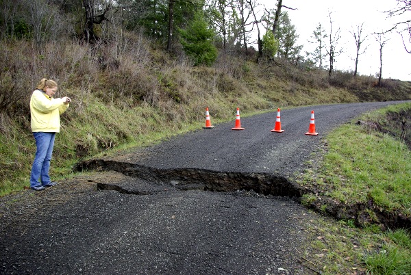 road slide on Dement Creek Road