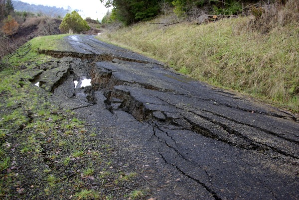 road slide on Dement Creek Road