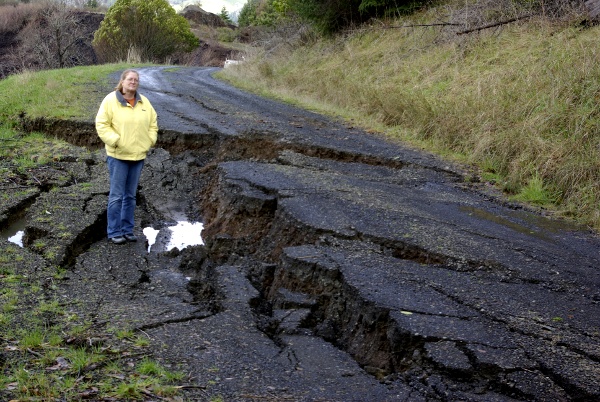 road slide on Dement Creek Road