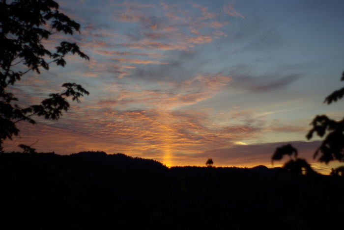 sunset with sun spike